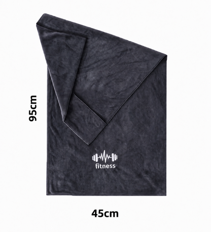 Dimensions of the grey STRIVEX pocket gym towel, 40 cm by 95 cm