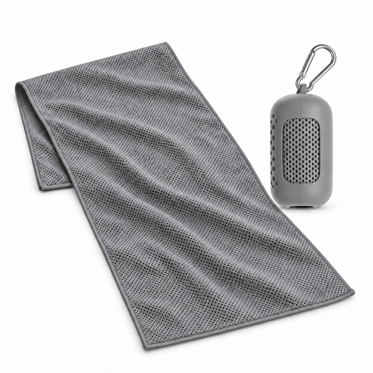 STRIVEX Quick-Cooling Sports Towel and carry case in Grey
