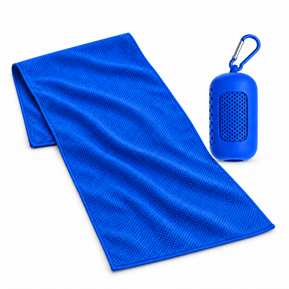 STRIVEX Quick-Cooling Sports Towel and carry case in Royal Blue